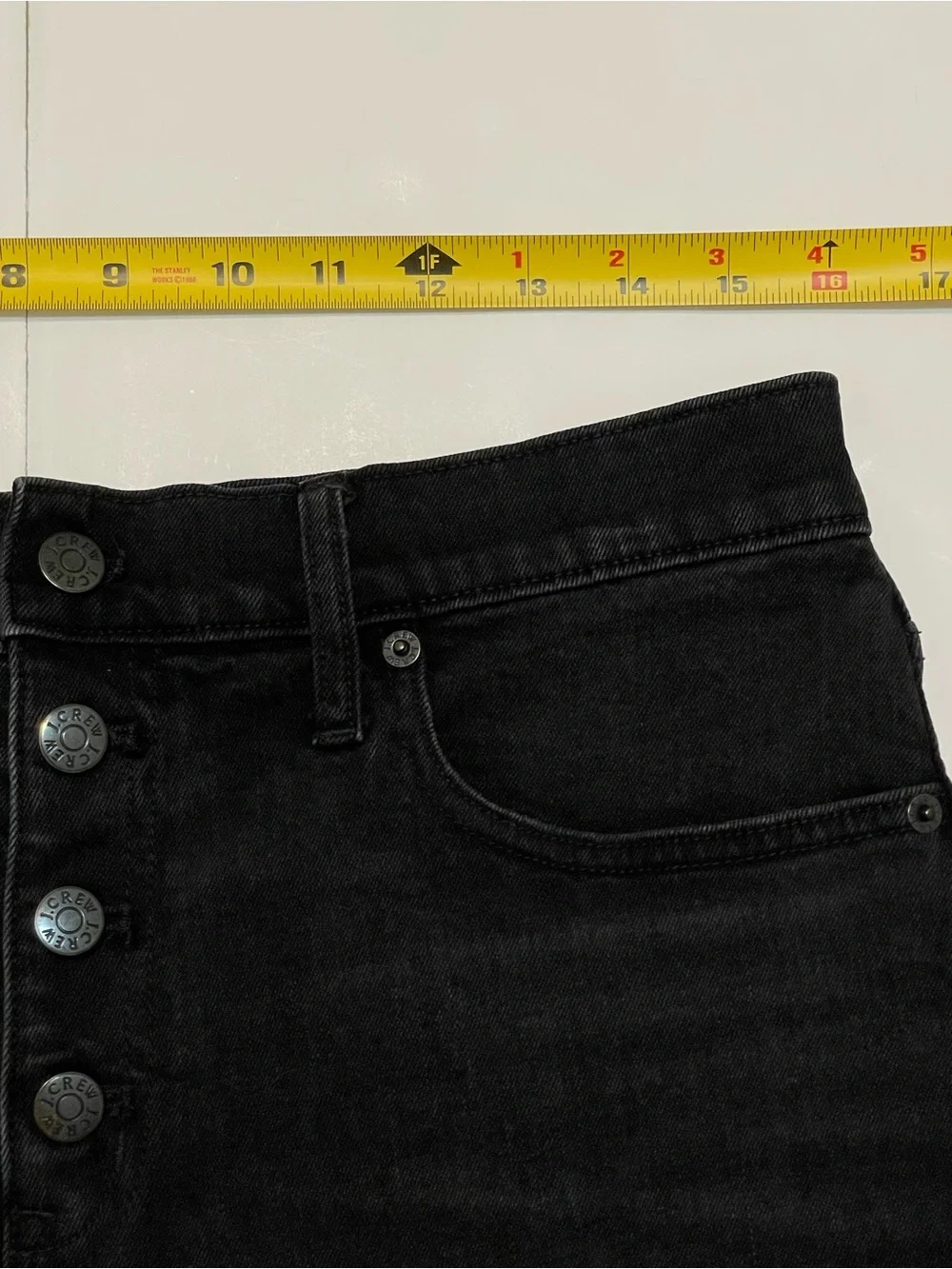 J. Crew High-Rise Button-Front Black Denim Jean Shorts Size 29